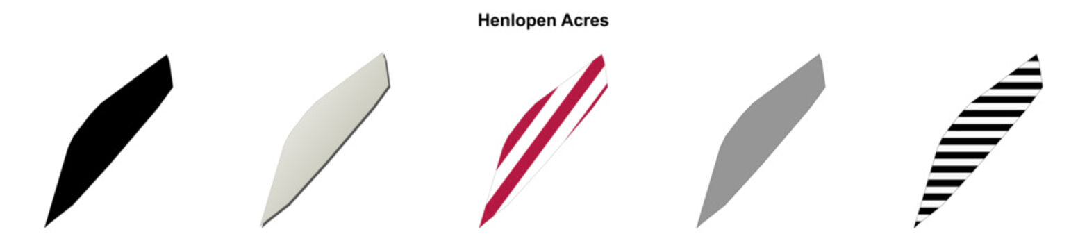 Henlopen Acres (Delaware) blank outline map set