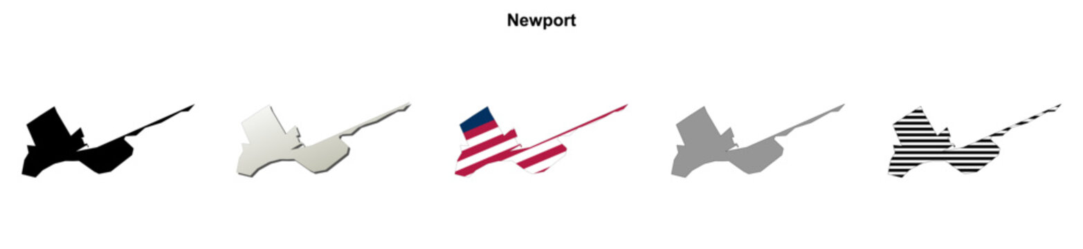 Newport (Delaware) blank outline map set