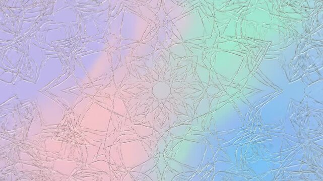 Soft pastel gradient background with decorative silver floral element