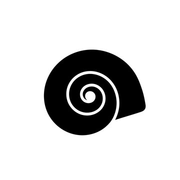 Minimalist black and white spiral shell illustration emphasizing simplicity and elegance in design