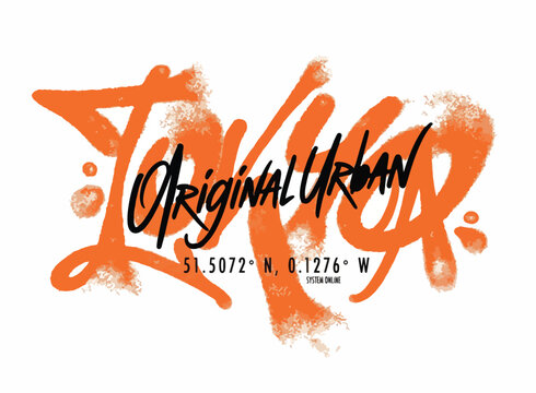 Tokyo graffiti t shirt design urban streetwear typography vector illustration japanese street art drip spray style