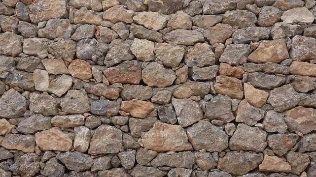 Stone wall showing rustic masonry texture background pattern	