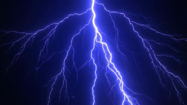 A striking display of electrical energy, with brilliant bolts of lightning