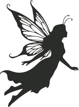 Fairy silhouette vector illustration