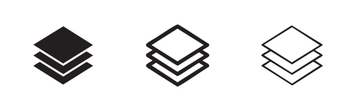 Isometric Layers Icon Set - Stacked Pages and Content Design Symbols
