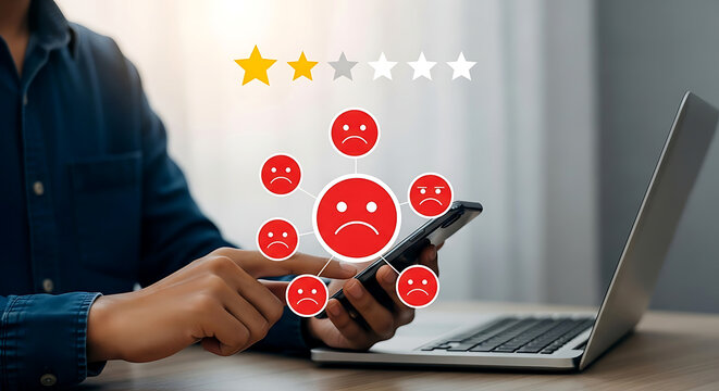 Person giving bad review online