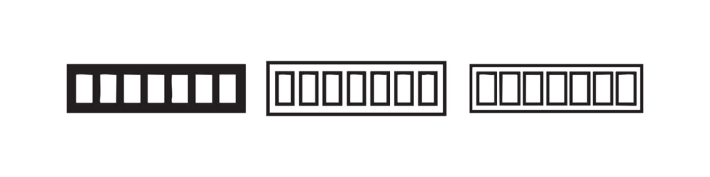 Segmented bar or film strip icon set