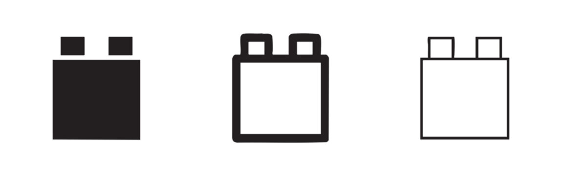 Plastic block or generic connector icon set