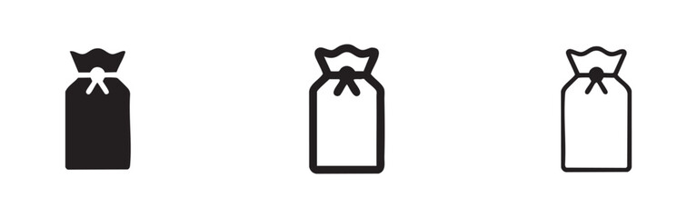Obraz premium Drawstring Gift Pouch Icon Set Hand Drawn Vector Illustration for Retail and Celebrations