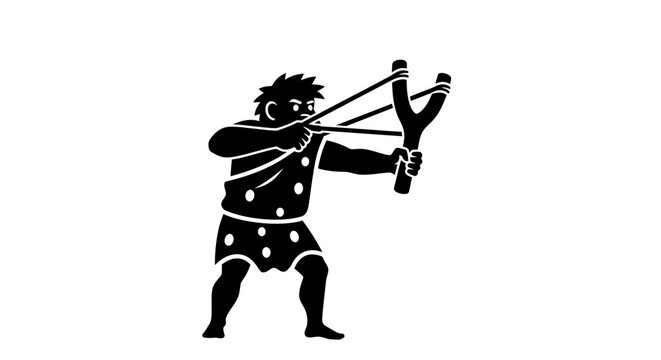 Man holding a slingshot outdoors.