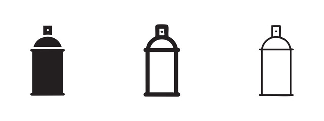 Spray Can Aerosol Icon Set - Paint Can for Graffiti Art and DIY Workshop Vector Illustration © liubomir118809