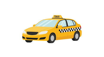 Fototapeta premium yellow taxi cab illustration on white background