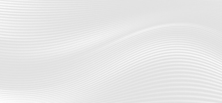 clean, elegant, and minimalist abstract digital art background featuring a combination of white and light gray with thin, wavy lines flowing horizontally with a very soft, organic curvature