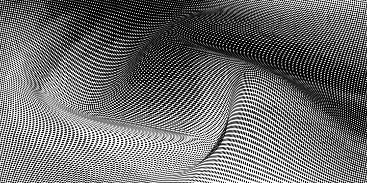 Smooth black halftone wave dot background for minimal posters, modern layouts, abstract digital branding, creative design vector illustration