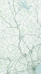 Obraz premium Modern minimalist vector map of Manchester, New Hampshire, USA. High-quality scalable illustration of Manchester city grid, Merrimack River for posters and design.