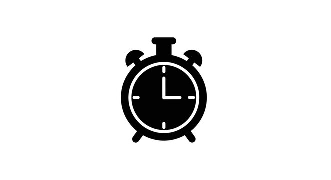 Classic Alarm Clock Icon Symbolizing Time and Punctuality.