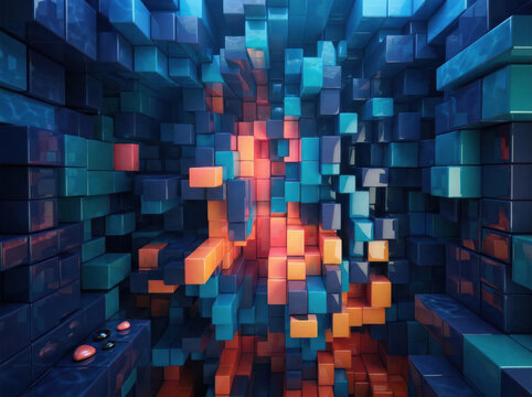 Abstract 3D high-tech Colorful Background