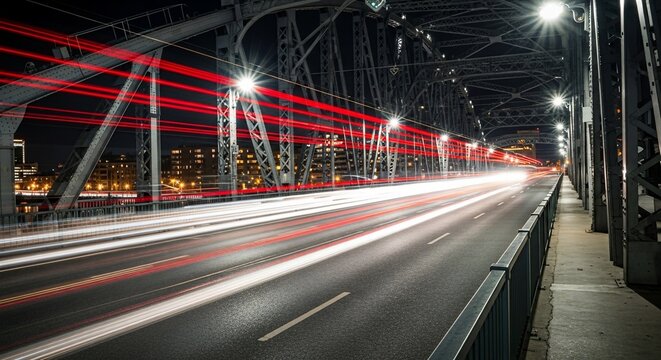 City Light Trails at Night