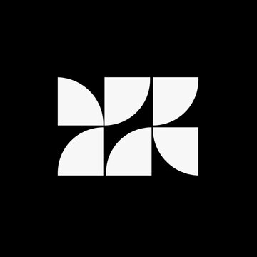 Minimalist geometric grid abstract pattern logo. Modern quadrant shapes emblem for contemporary branding.