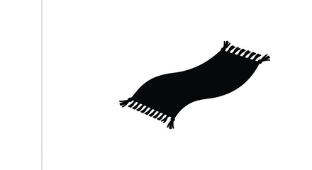 Obraz premium Black scarf silhouette against a white background isolated winter fashion accessory silhouette
