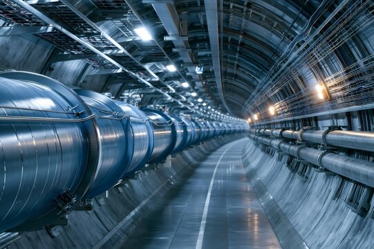 Particle accelerator tunnel with scientific infrastructure and technology