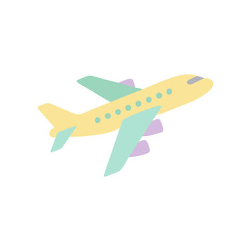 Yellow Airplane in the Sky Flying.