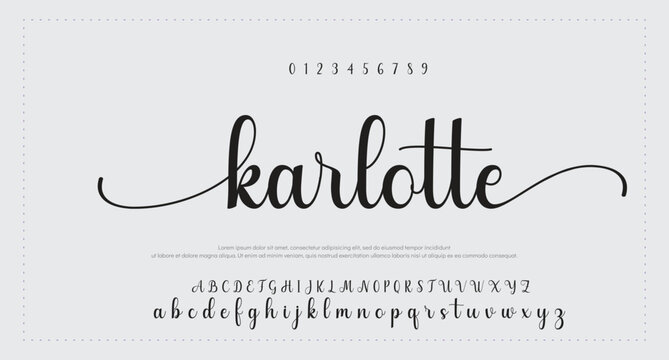 Signature script lettering font
