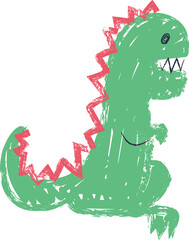 Obraz premium Dinosaur Roaring With Spikes Sketch Style