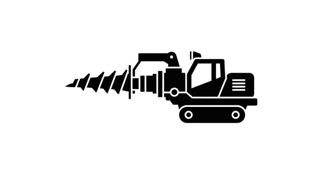Black silhouette of a drilling machine.