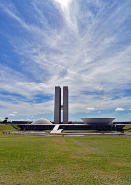 BRASILIA, FEDERAL DISTRICT, BRAZIL - January 16, 2026: National Congress of Brazil, headquarters of the Chamber of Deputies and the Federal Senate