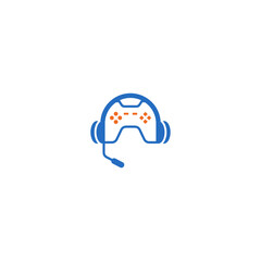 Gaming headset with joystick logo. © Vector Ace