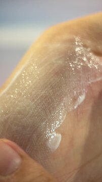 Footage video lotion try on hand close up detail texture