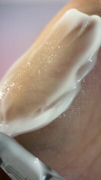 Footage video lotion try on hand close up detail texture