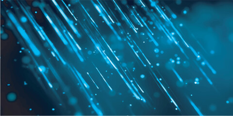 Glowing blue fiber optic lights in space with bright stars and energy burst background © Mahbub