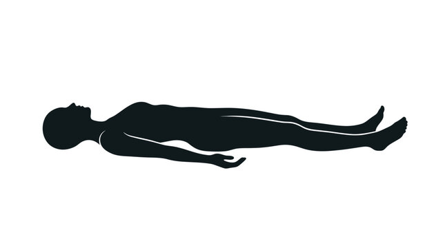 Person lying down on back.