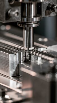 Closeup of EDM electrode graphite rods being expertly chamfered by robotic saws highlighting precision tool preparation for electrical discharge machining processes.