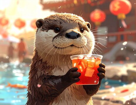 カワウソ　飲み物