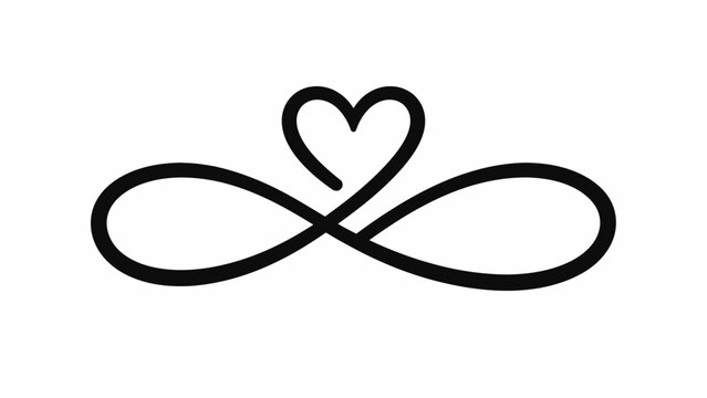 Infinity symbol intertwined with a heart shape love