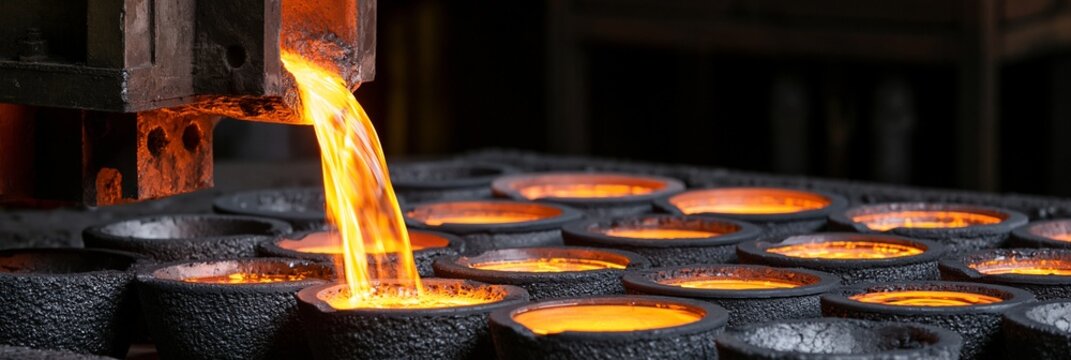 Industrial setup showing induction furnace operating near graphite crucible molds capturing the heatresistant crucible production for molten metal applications.