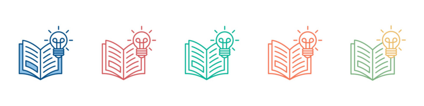 Knowledge Icon Set Multiple Style Collection