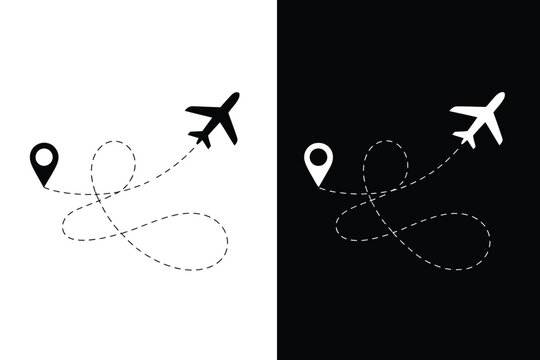 Airplane icon vector illustration isolated on white background for flight transport and tourism graphics
