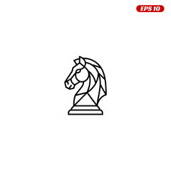 Fototapeta premium Geometric Chess Knight Head Icon Vector Art.