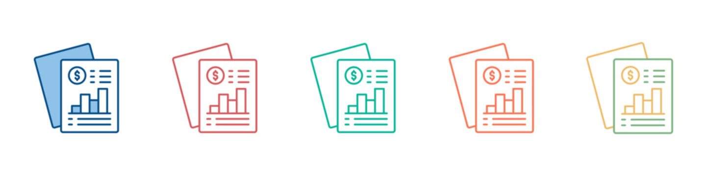 Financial Statement Icon Set Multiple Style Collection