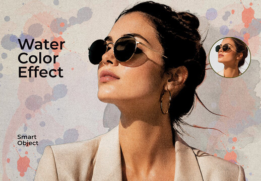 Watercolor Photo Effect Template