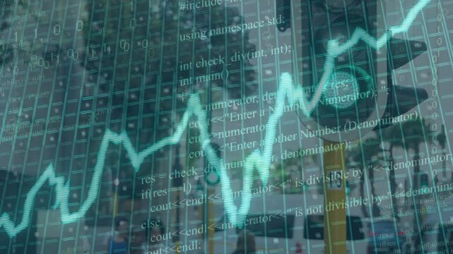 Teal inflation graph animating from live feed across street, peaking at sensor, visualizing trends