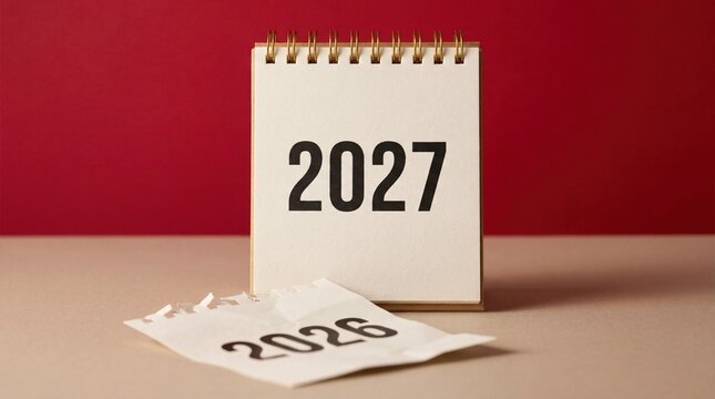 Desk Calendar Changing From Year 2026 to 2027