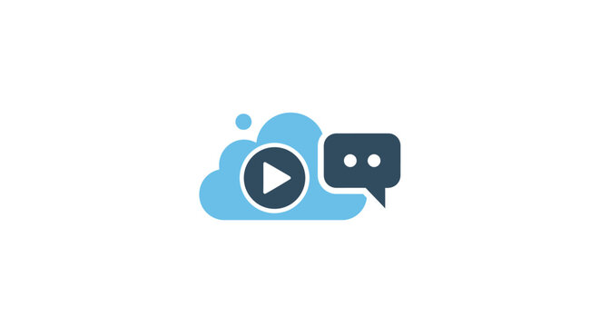 Cloud computing and video chat icon.