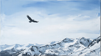 Fototapeta premium American Bald Eagle Silhouette Oil Painting — Patriotic Wildlife Art Print
