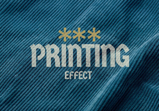 Fabric Print Text and Logo Effect