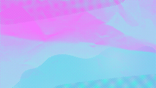 Retro risograph abstract background, riso halftone texture with cyan, aquamarine and bubblegum pink dots, vintage screen print inspired gradient field for playful y2k graphics and colorful collage
